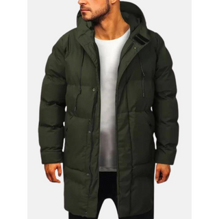 A men's winter jacket featuring a quilted design, crafted from warm, durable materials. The stylish outer layer showcases a modern fit, perfect for keeping cozy 1
