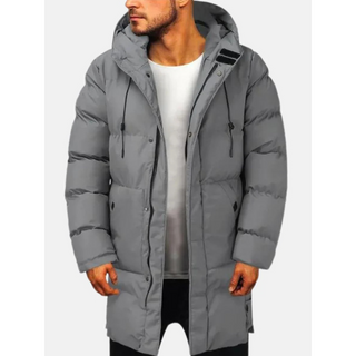 A men's winter jacket featuring a quilted design, crafted from warm, durable material. This stylish outerwear piece is perfect for cold weather, combining functionality 2