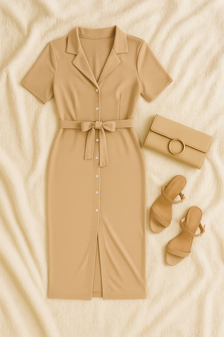 Women’s Tailored Shirt Dress – Elegant Fit for Everyday Wear