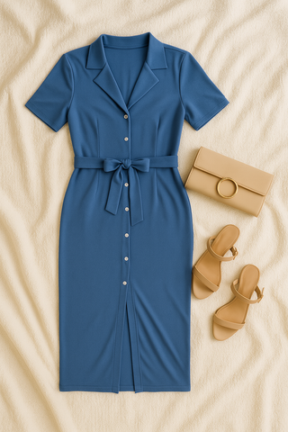 Women’s Tailored Shirt Dress – Elegant Fit for Everyday Wear