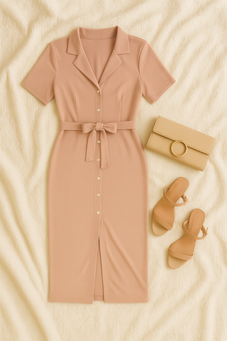 Women’s Tailored Shirt Dress – Elegant Fit for Everyday Wear
