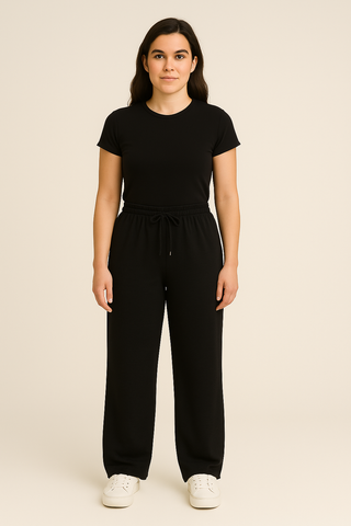 Women’s High-Waisted Wide-Leg Pants – Relaxed & Floor-Length