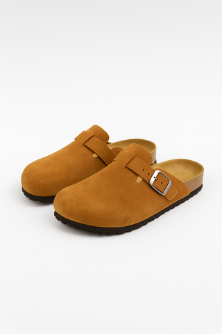 Women’s Slip-On Sandals – Suede-Look, Supportive & Lightweight