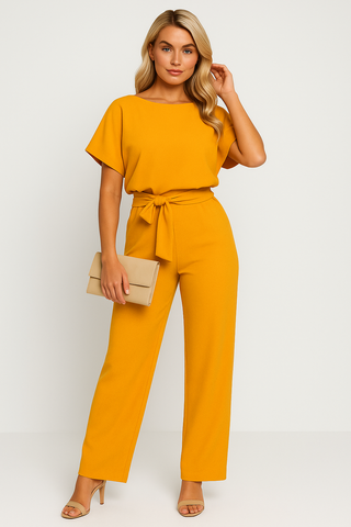 Women’s Draped Jumpsuit – Elegant, Wide-Leg & Comfortable