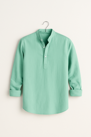 Men’s Breathable Stand Collar Shirt – Relaxed Fit & Lightweight