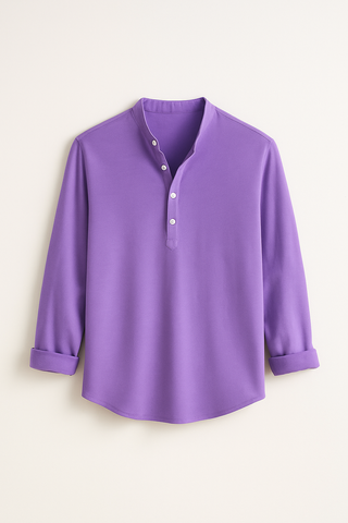 Men’s Breathable Stand Collar Shirt – Relaxed Fit & Lightweight