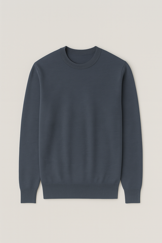 Men’s Knit-Look Crewneck Sweatshirt – Relaxed Fit & Warm for Fall