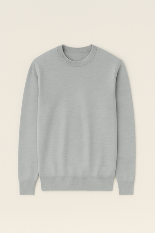 Men’s Knit-Look Crewneck Sweatshirt – Relaxed Fit & Warm for Fall