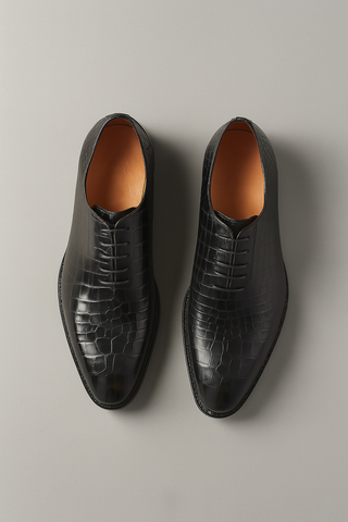 Men’s Crocodile Texture Dress Shoes – Formal & Stylish Footwear
