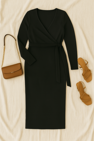 Women’s Pleated Maxi Dress – Elegant Fit for Autumn & Winter