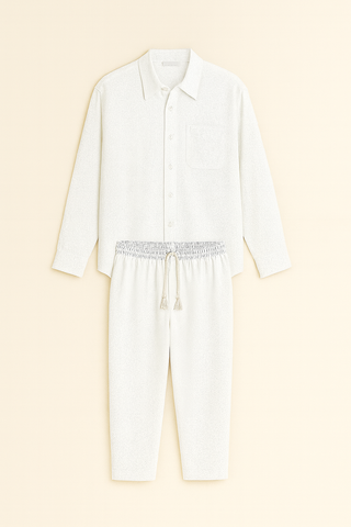 Men’s Casual Linen-Look Set – Relaxed Shirt & Pants for Effortless Style