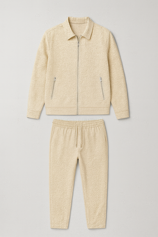 Men’s Polo Matching Set – Breathable Jacket & Pants for Smart Casual Wear