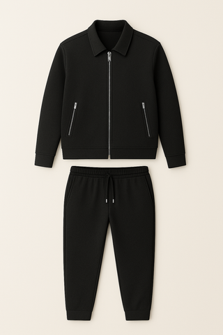 Men’s Polo Matching Set – Breathable Jacket & Pants for Smart Casual Wear