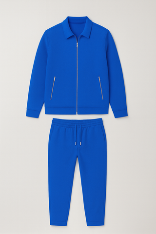 Men’s Polo Matching Set – Breathable Jacket & Pants for Smart Casual Wear