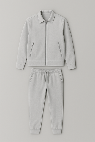 Men’s Polo Matching Set – Breathable Jacket & Pants for Smart Casual Wear