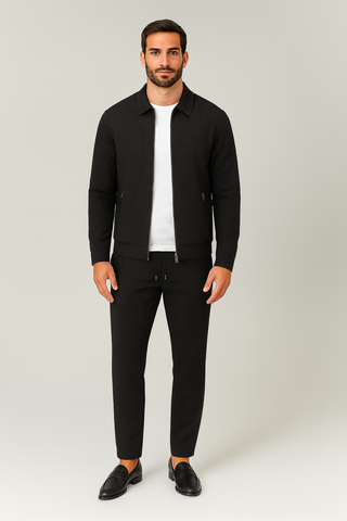 Men’s Polo Matching Set – Breathable Jacket & Pants for Smart Casual Wear