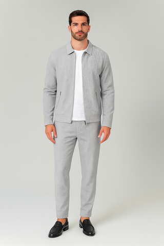 Men’s Polo Matching Set – Breathable Jacket & Pants for Smart Casual Wear