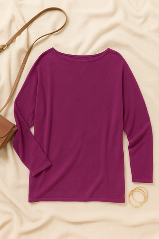 Women's Long Sleeve – Patchwork Dolman Style, Comfortable & Modern