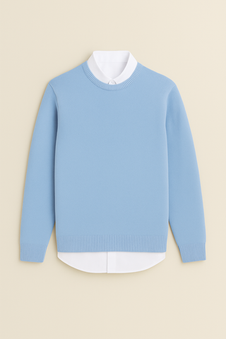 Men's sweaters – Knitted look with round neck, loose & casual