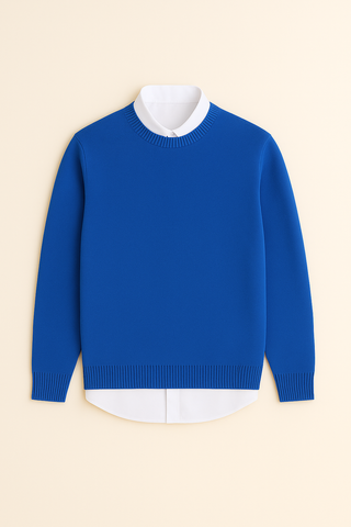 Men's sweaters – Knitted look with round neck, loose & casual
