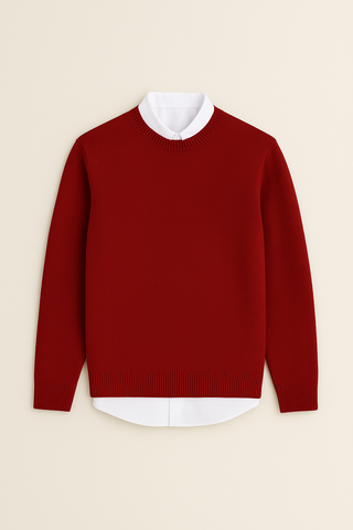 Men's sweaters – Knitted look with round neck, loose & casual