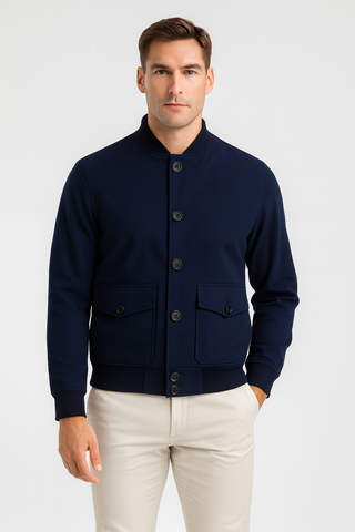 Men’s Bomber Jacket – Lightweight Button-Up for Spring & Fall