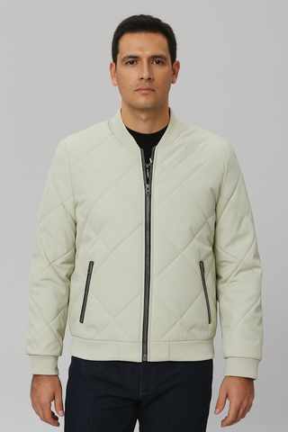 Men’s Fleece-Lined Quilted Jacket – Cropped Winter Streetwear Style