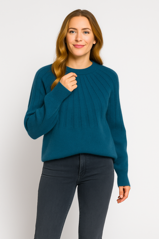 Women's Sweater – Round neck in knit look, loose & stylish