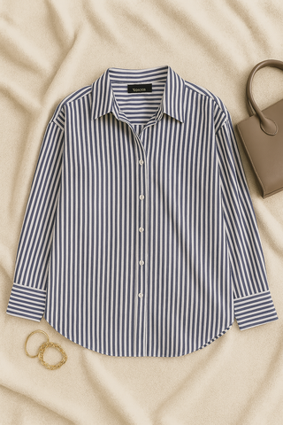 Women’s Loose-Fit Lapel Blouse – V-Neck & Light Comfort