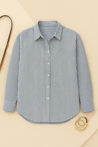 Women’s Loose-Fit Lapel Blouse – V-Neck & Light Comfort