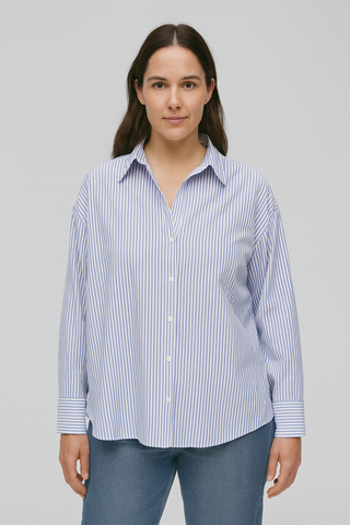 Women’s Loose-Fit Lapel Blouse – V-Neck & Light Comfort