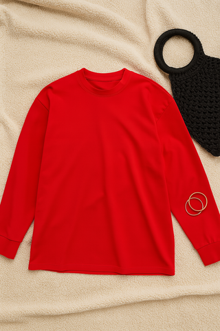 Women’s Long-Sleeve T-Shirt – Relaxed Fit Round Neck Basic