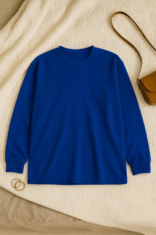 Women’s Long-Sleeve T-Shirt – Relaxed Fit Round Neck Basic