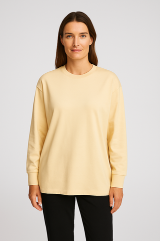 Women’s Long-Sleeve T-Shirt – Relaxed Fit Round Neck Basic
