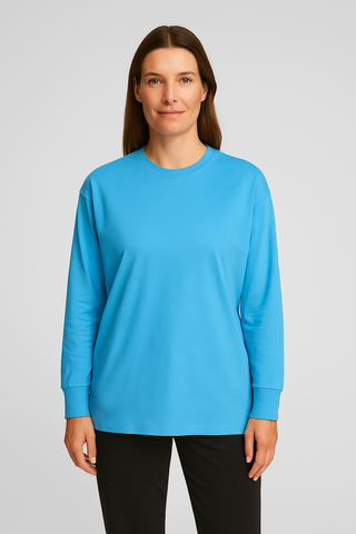 Women’s Long-Sleeve T-Shirt – Relaxed Fit Round Neck Basic