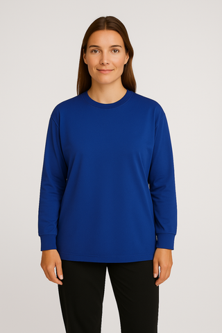 Women’s Long-Sleeve T-Shirt – Relaxed Fit Round Neck Basic